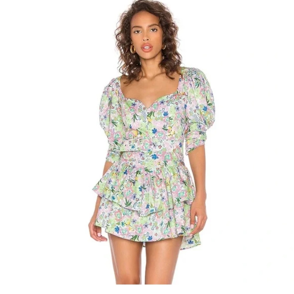 For Love & Lemons Cotton Jardine Mini Dress